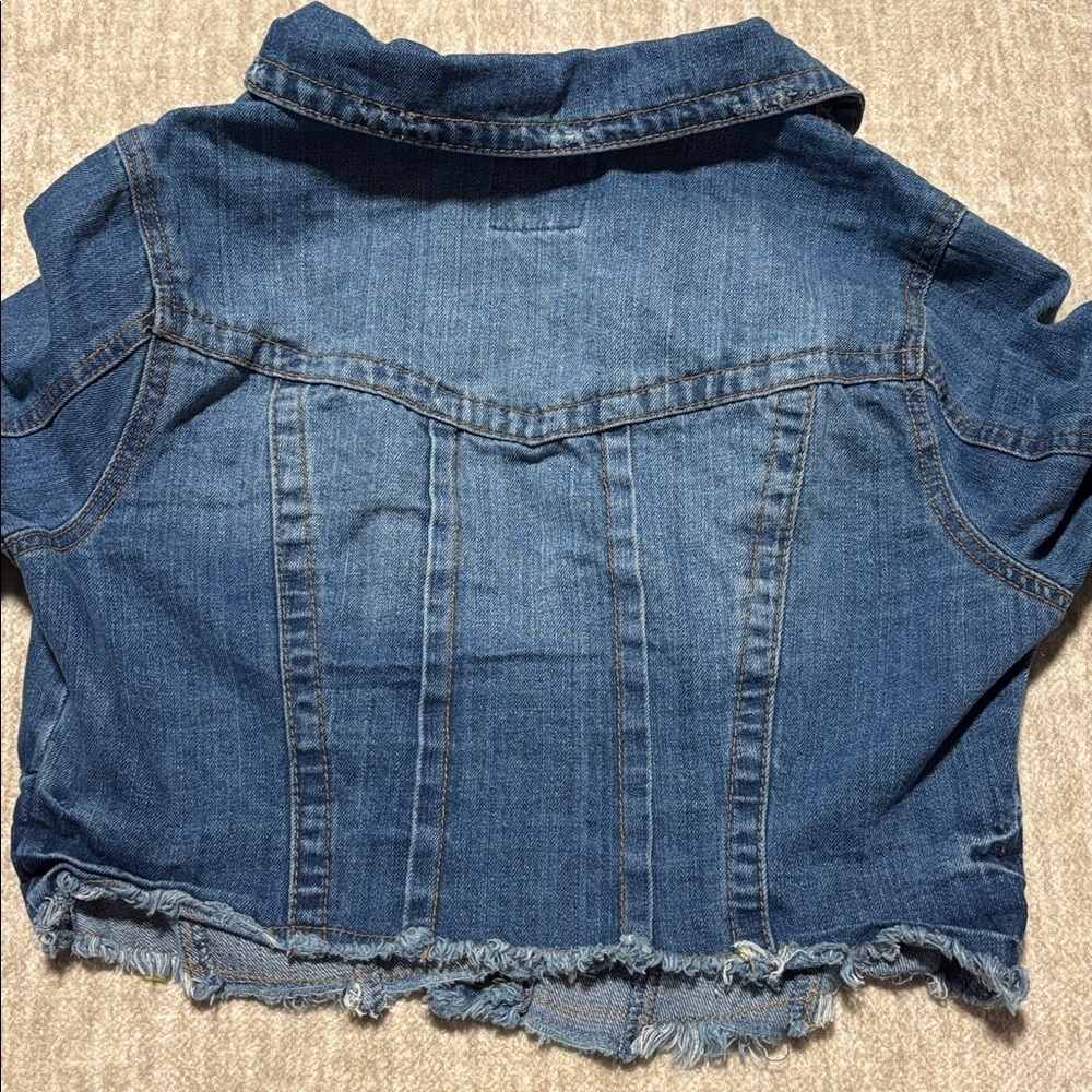 Large women's Highway Jeans brand cropped distressed Blue Jean Jacket - Picture 6 of 8